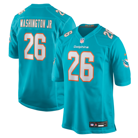 Men's Miami Dolphins Carlos Washington Jr. Nike Aqua Team Game Jersey - Image 1