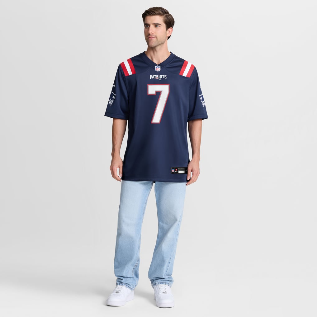 Men's New England Patriots Carlton Davis Nike Navy Team Game Jersey - Image 3