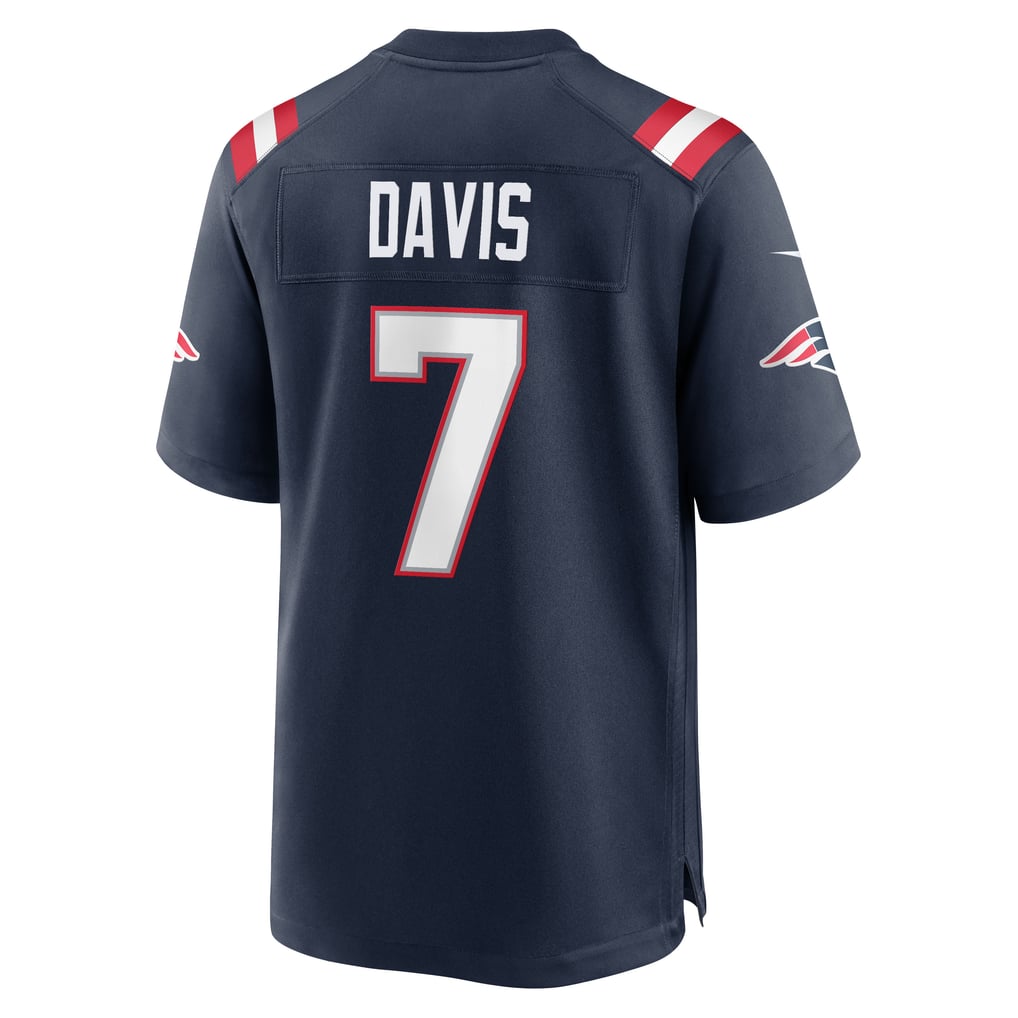 Men's New England Patriots Carlton Davis Nike Navy Team Game Jersey - Image 6