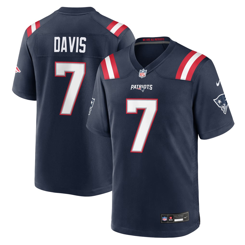 Men's New England Patriots Carlton Davis Nike Navy Team Game Jersey - Image 1