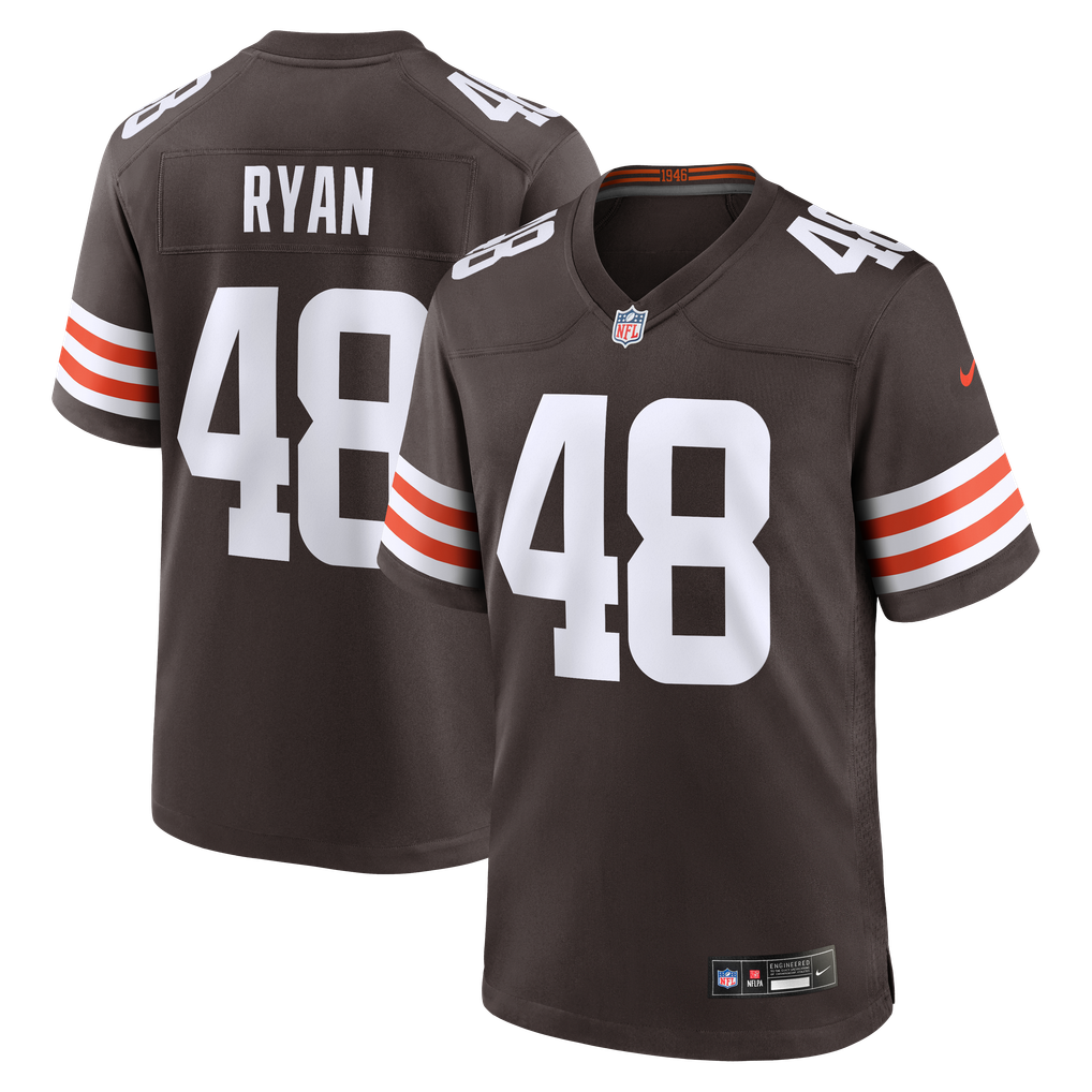 Men's Cleveland Browns Carsen Ryan Nike Brown Game Jersey - Image 2