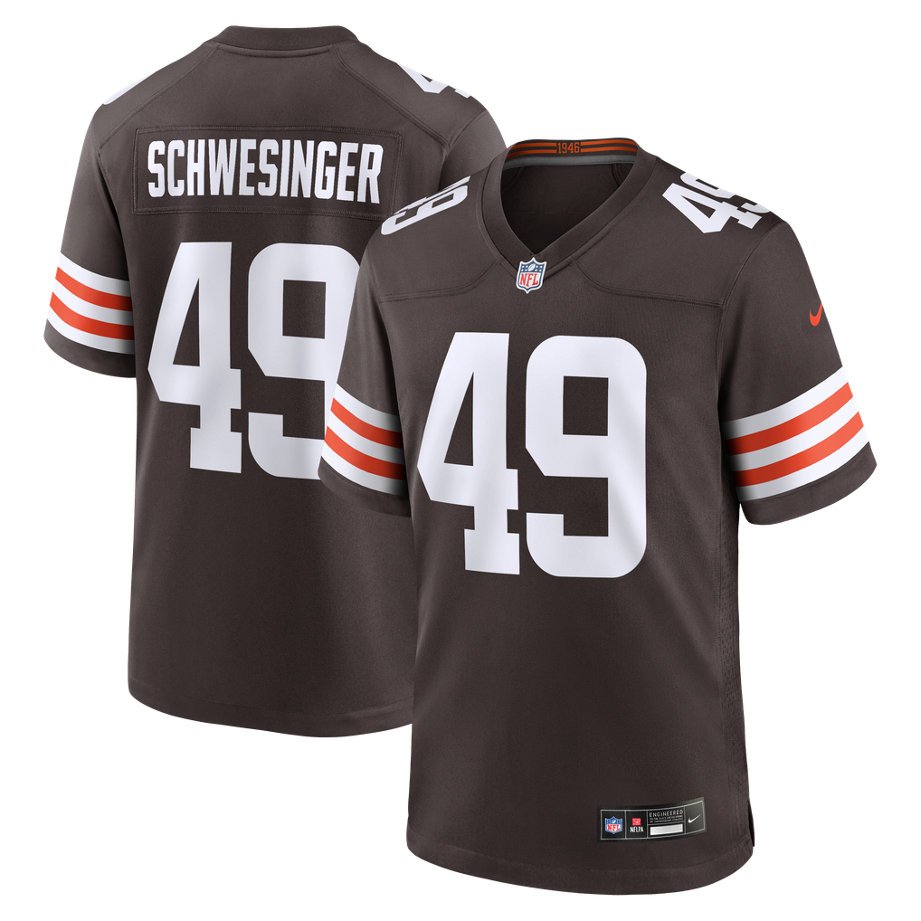Men's Cleveland Browns Carson Schwesinger Nike Brown 2025 NFL Draft Game Jersey - Image 2