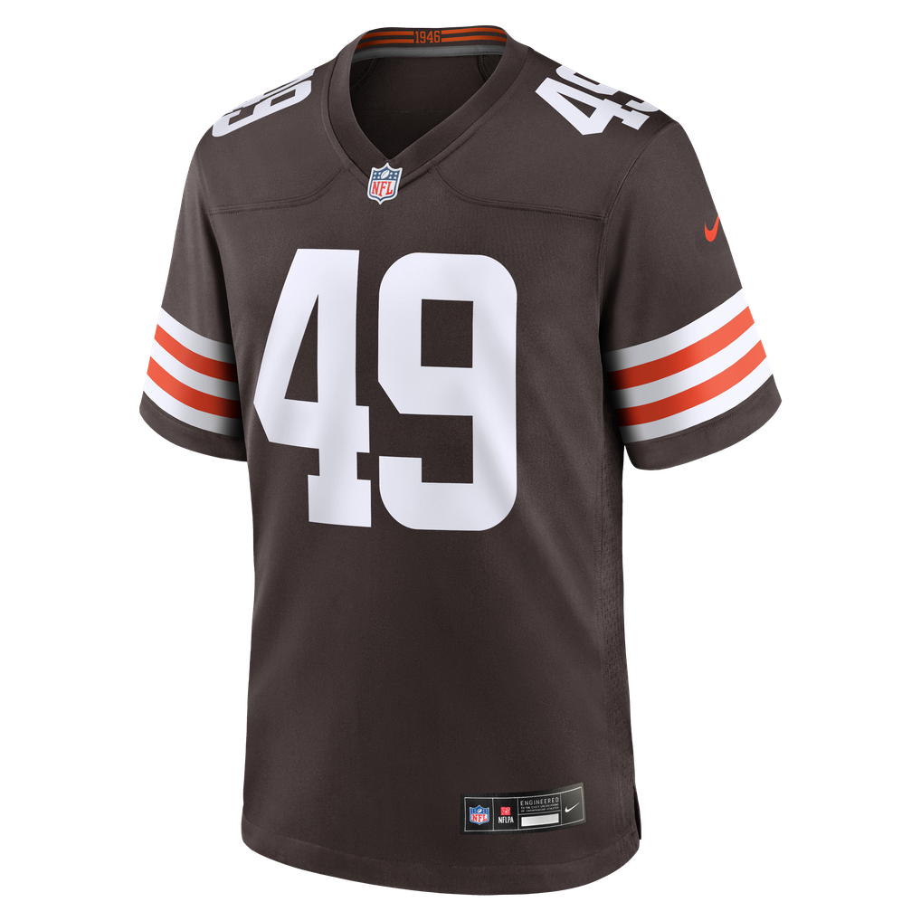 Men's Cleveland Browns Carson Schwesinger Nike Brown 2025 NFL Draft Game Jersey - Image 3