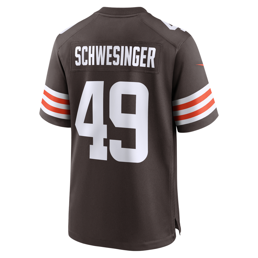 Men's Cleveland Browns Carson Schwesinger Nike Brown 2025 NFL Draft Game Jersey - Image 4