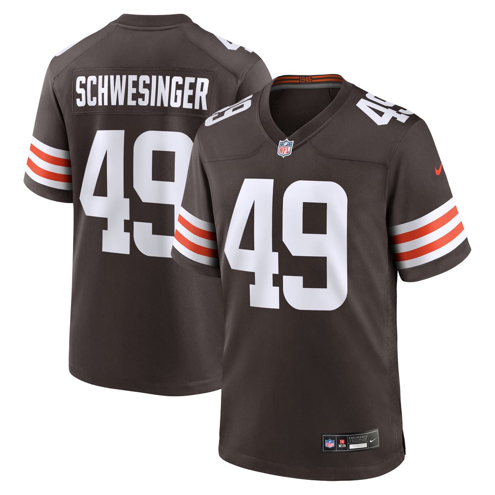 Men's Cleveland Browns Carson Schwesinger Nike Brown 2025 NFL Draft Game Jersey - Image 1