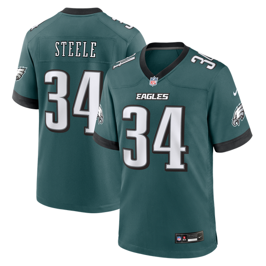 Men's Philadelphia Eagles Carson Steele Nike Midnight Green Team Game Jersey - Image 1