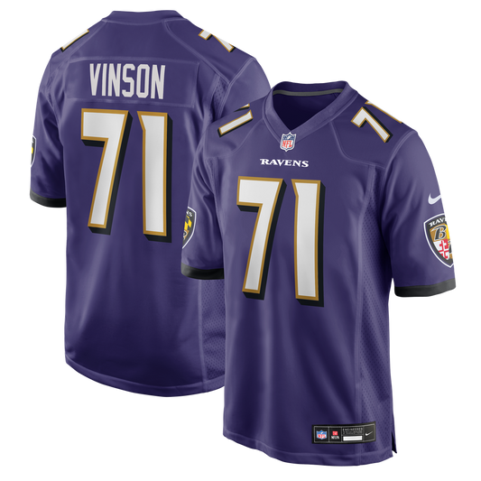 Men's Baltimore Ravens Carson Vinson Nike Purple Team Game Jersey