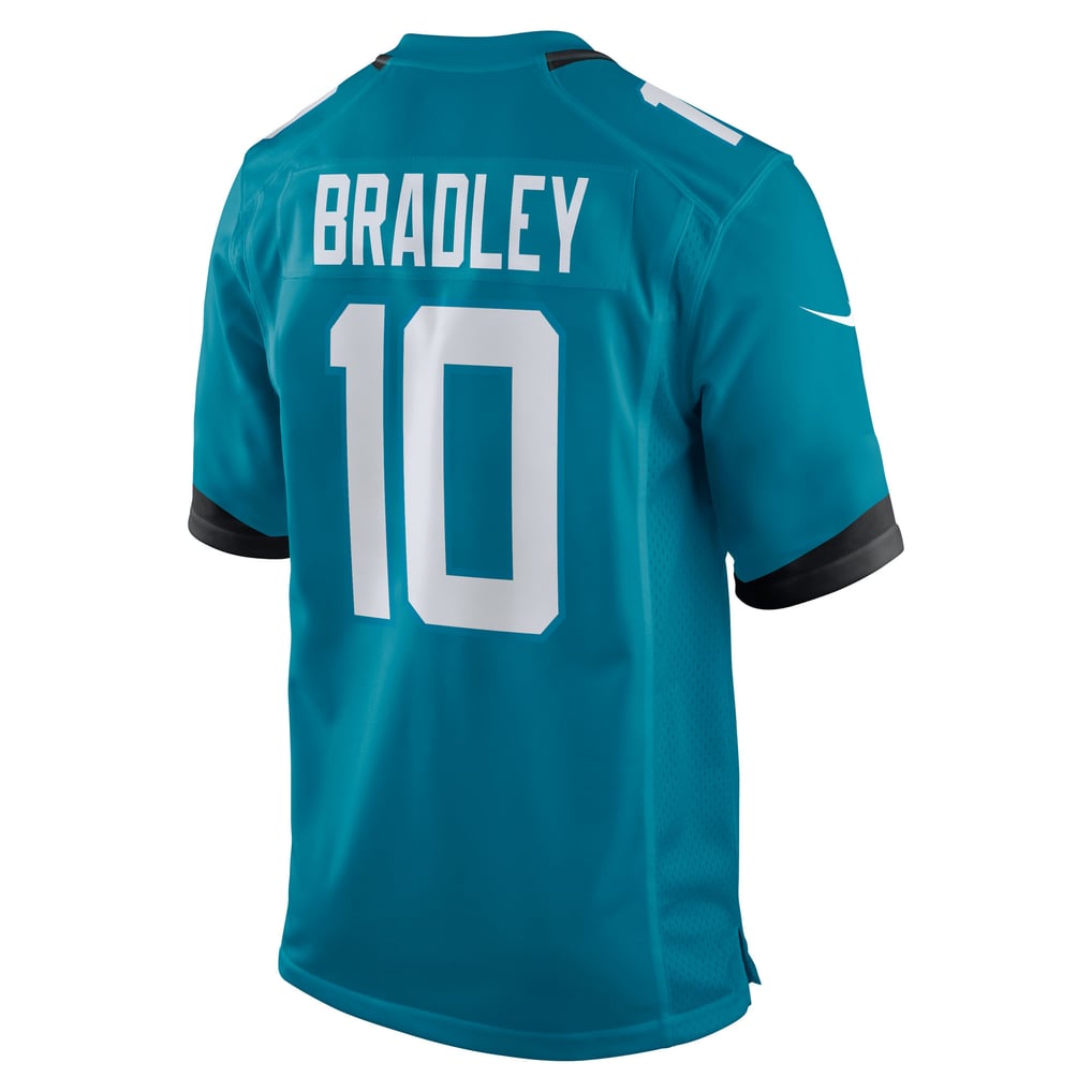 Men's Jacksonville Jaguars Carter Bradley Nike  Teal Team Game Jersey - Image 4