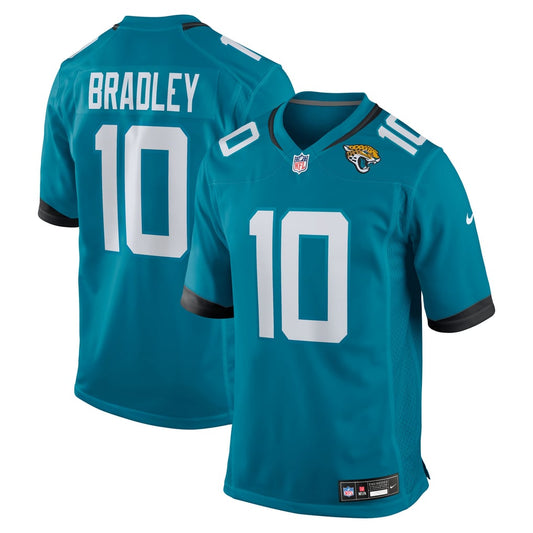 Men's Jacksonville Jaguars Carter Bradley Nike  Teal Team Game Jersey - Image 1