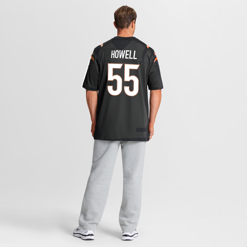 Men's Cincinnati Bengals Cashius Howell Nike Black Team Game Jersey - Image 4