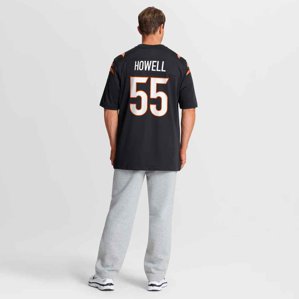 Men's Cincinnati Bengals Cashius Howell Nike Black Team Game Jersey - Image 4
