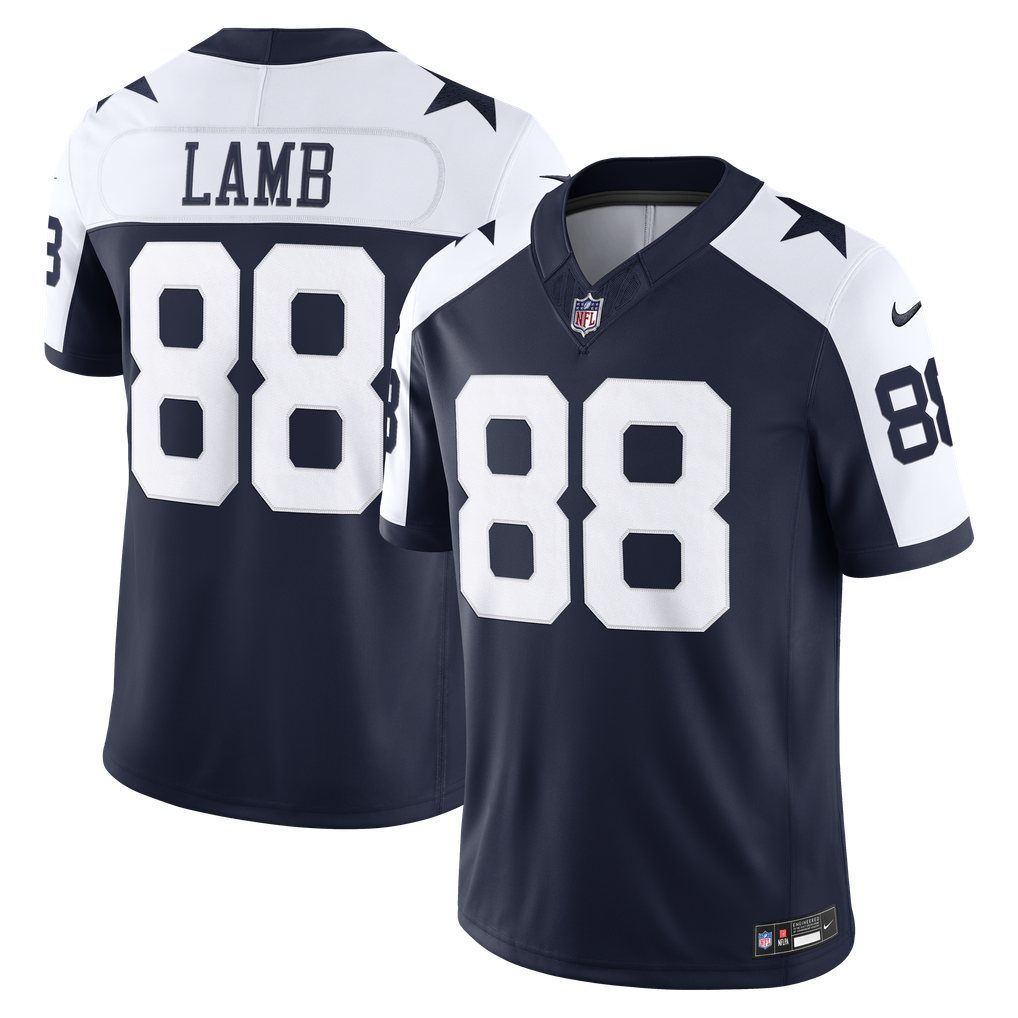 Men's Dallas Cowboys CeeDee Lamb Nike Navy Alternate Vapor F.U.S.E. Stitched Limited Jersey - Image 2