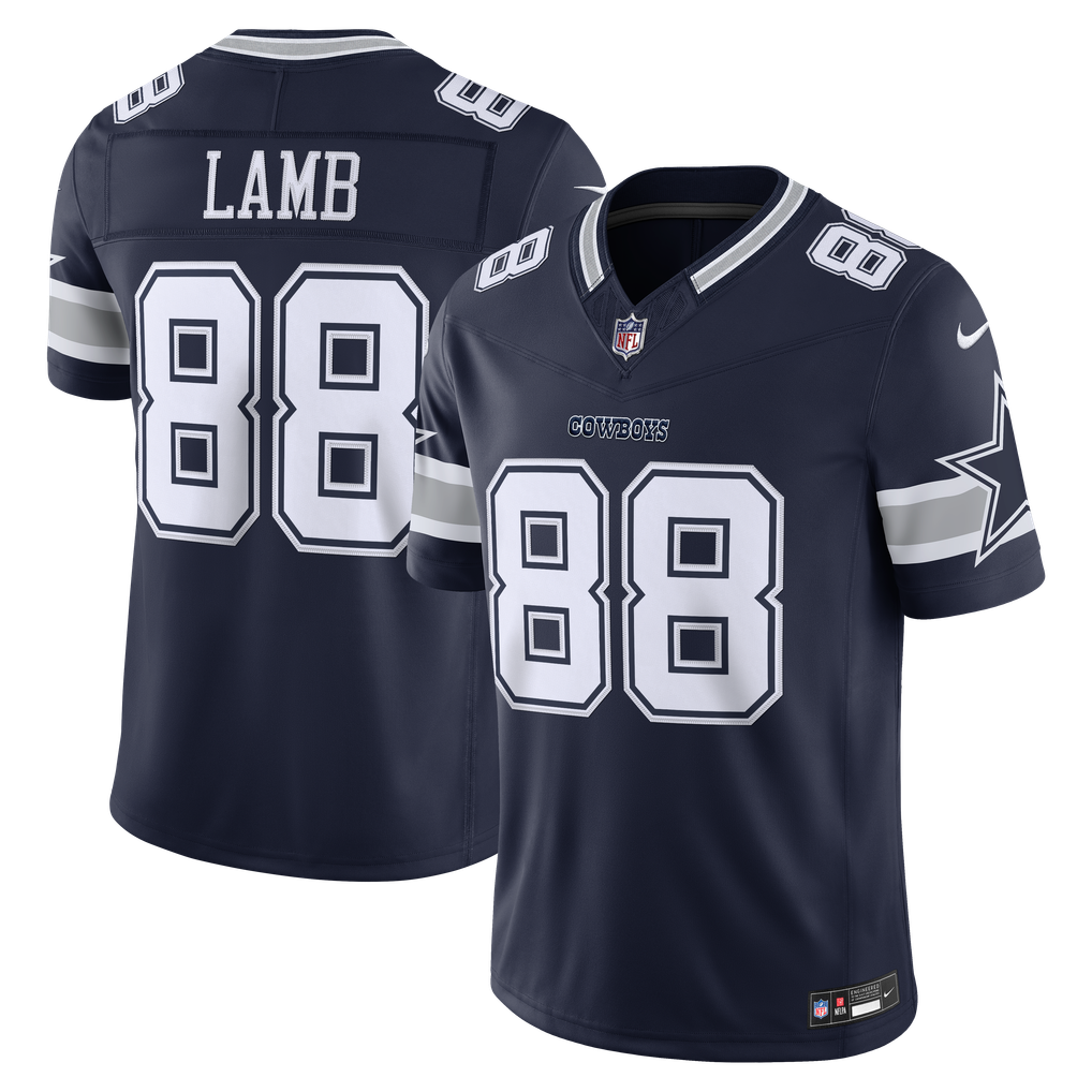 Men's Dallas Cowboys CeeDee Lamb Nike Navy Team Vapor F.U.S.E. Stitched Limited Jersey - Image 2