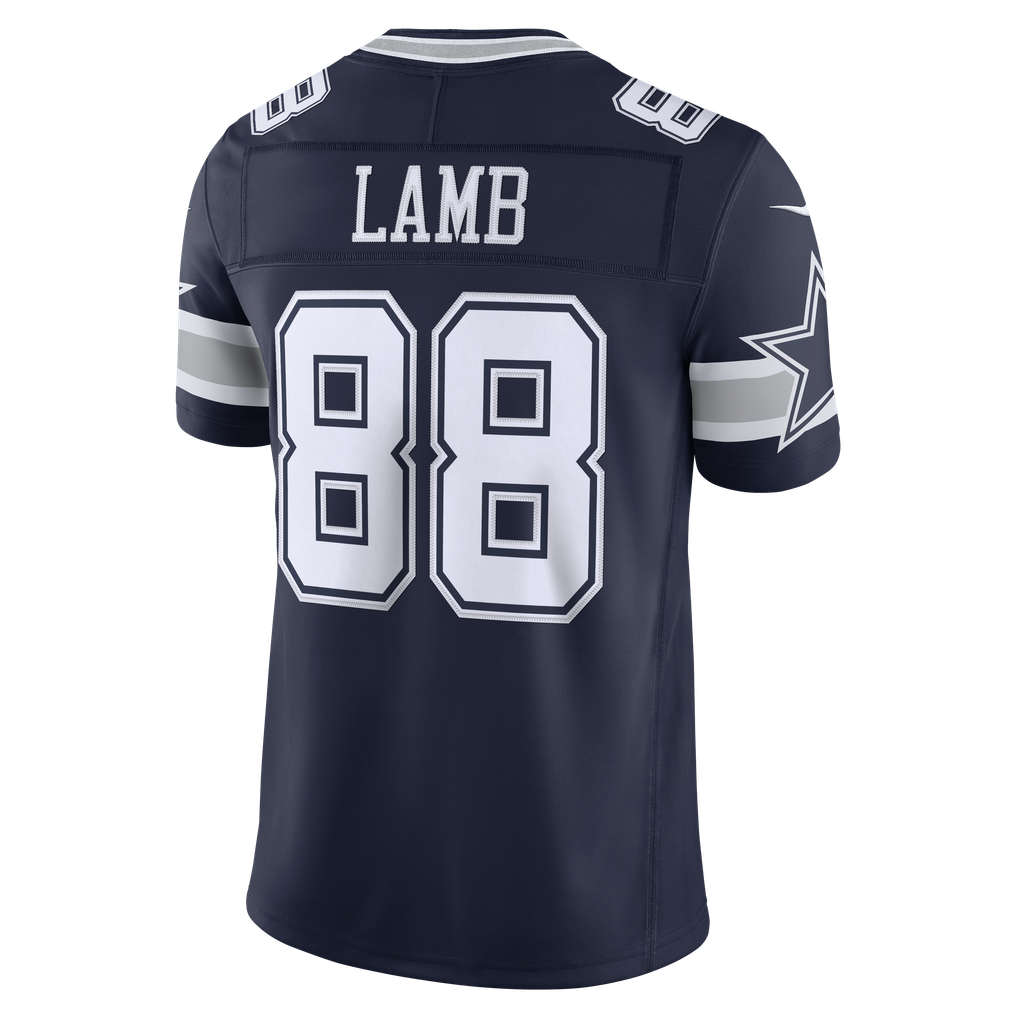 Men's Dallas Cowboys CeeDee Lamb Nike Navy Team Vapor F.U.S.E. Stitched Limited Jersey - Image 4