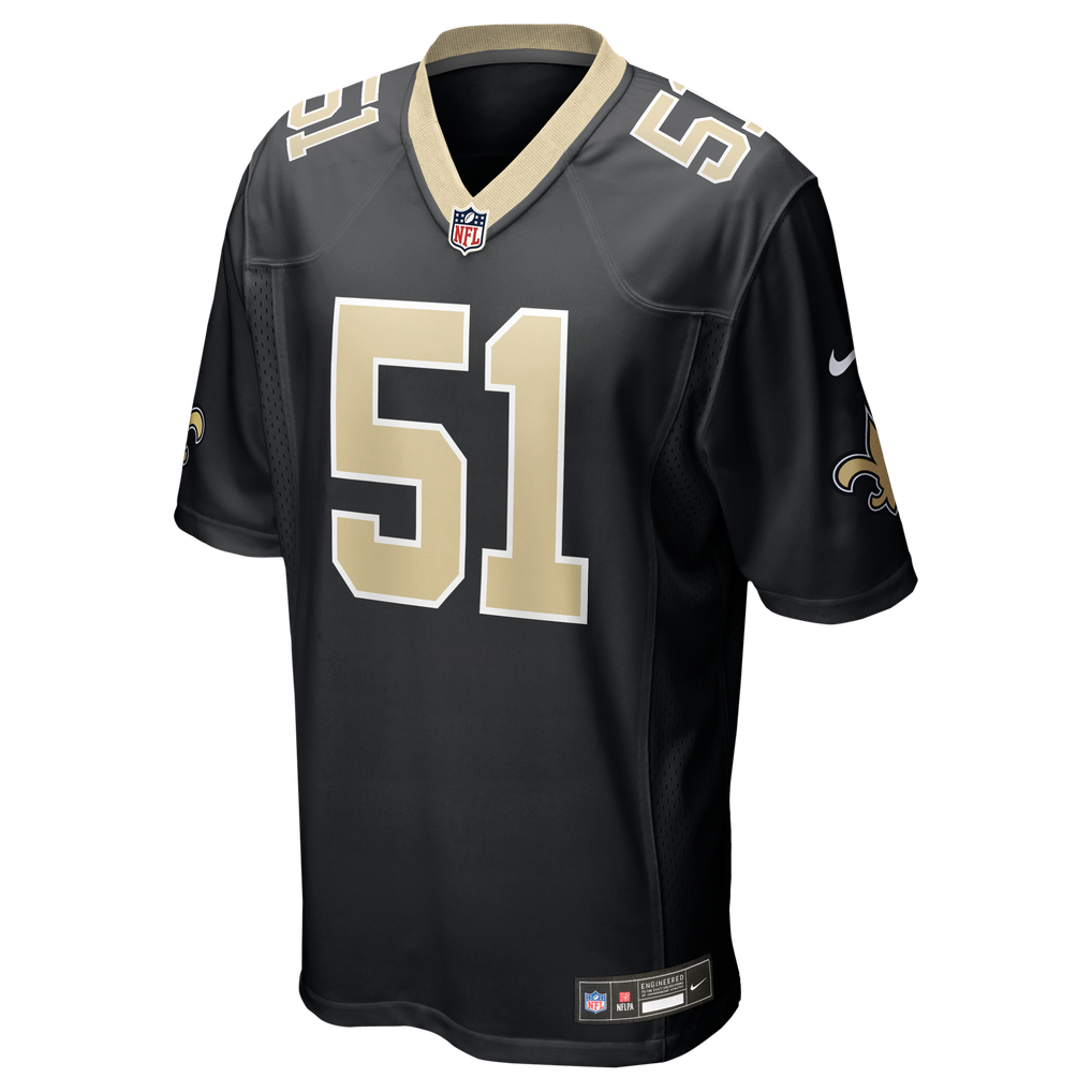 Men's New Orleans Saints Cesar Ruiz Nike Black Game Jersey - Image 3