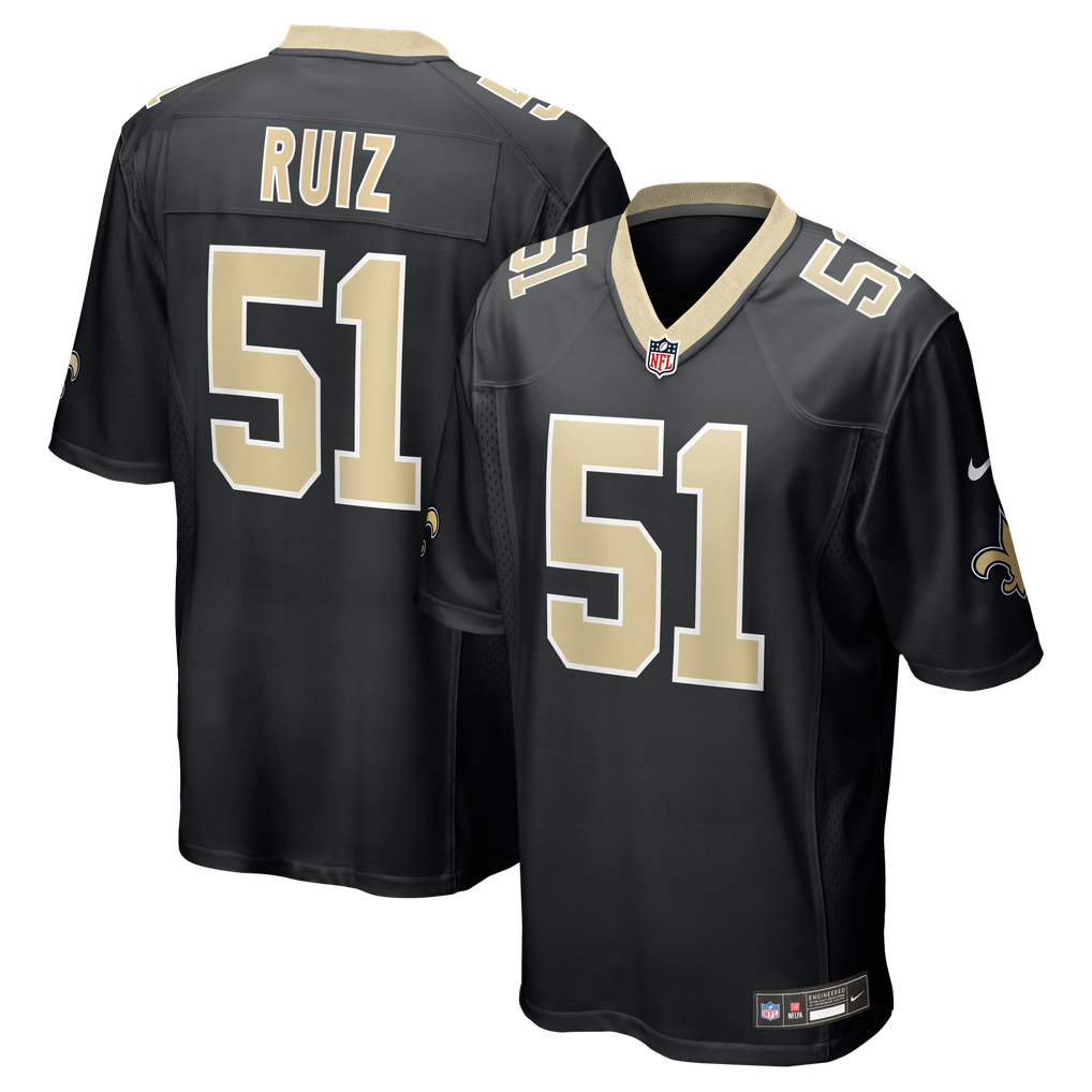 Men's New Orleans Saints Cesar Ruiz Nike Black Game Jersey - Image 1