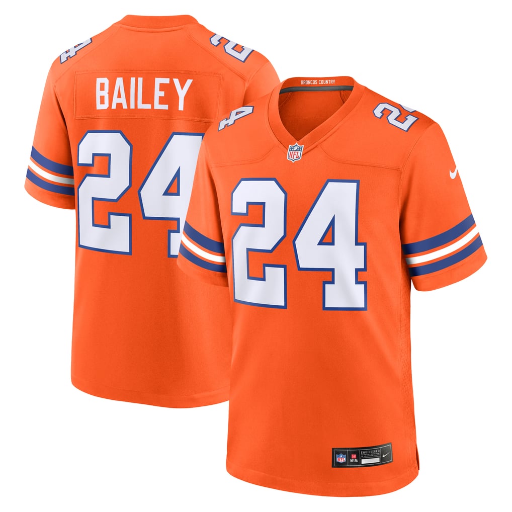Men's Denver Broncos Champ Bailey Nike Orange Retired Player Alternate Game Jersey - Image 2