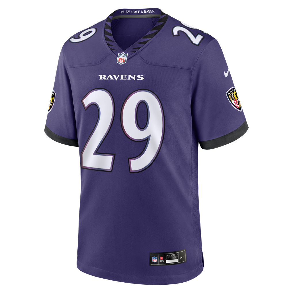 Men's Baltimore Ravens Chandler Rivers Nike Purple Team Game Jersey
