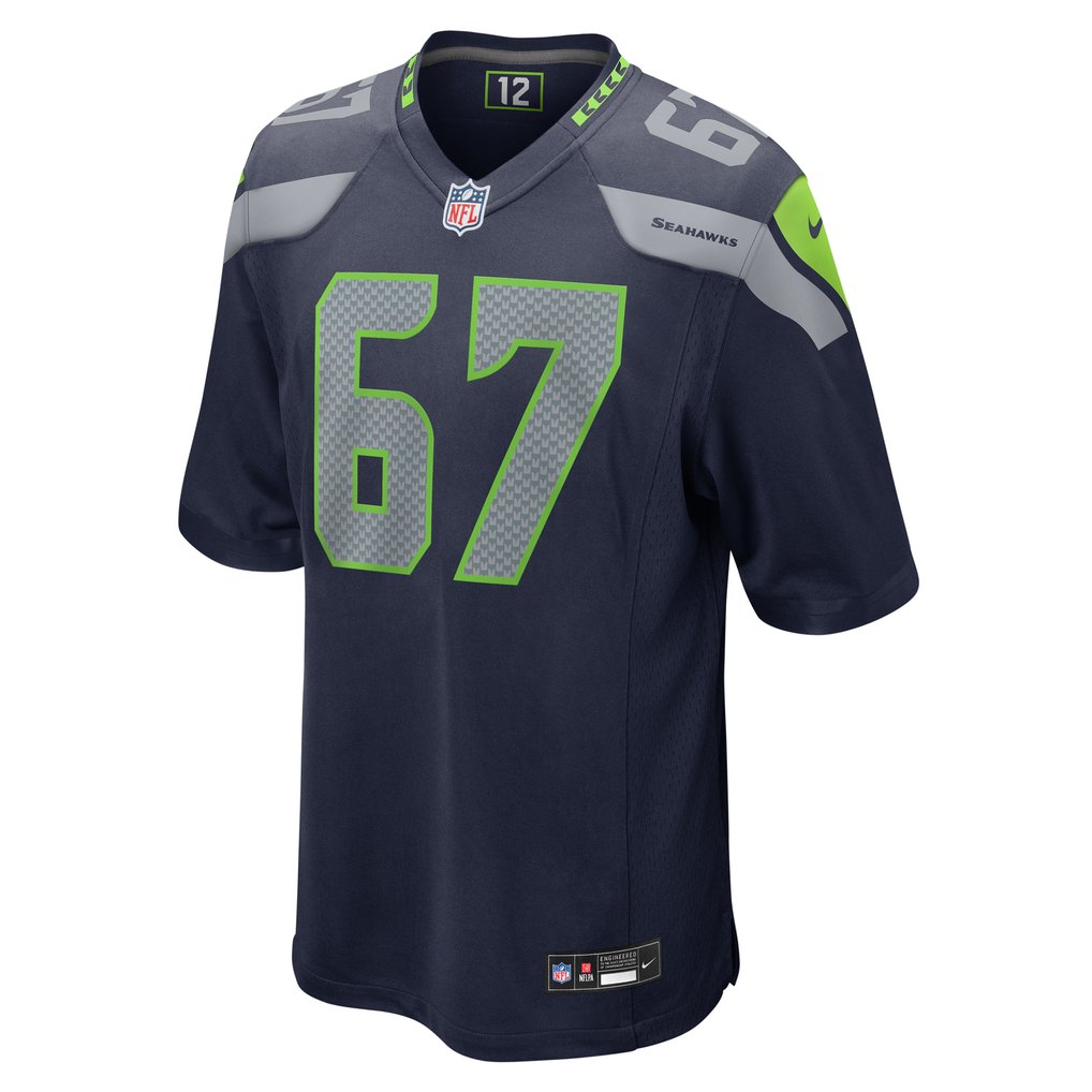 Men's Seattle Seahawks Charles Cross Nike  College Navy  Game Jersey - Image 3