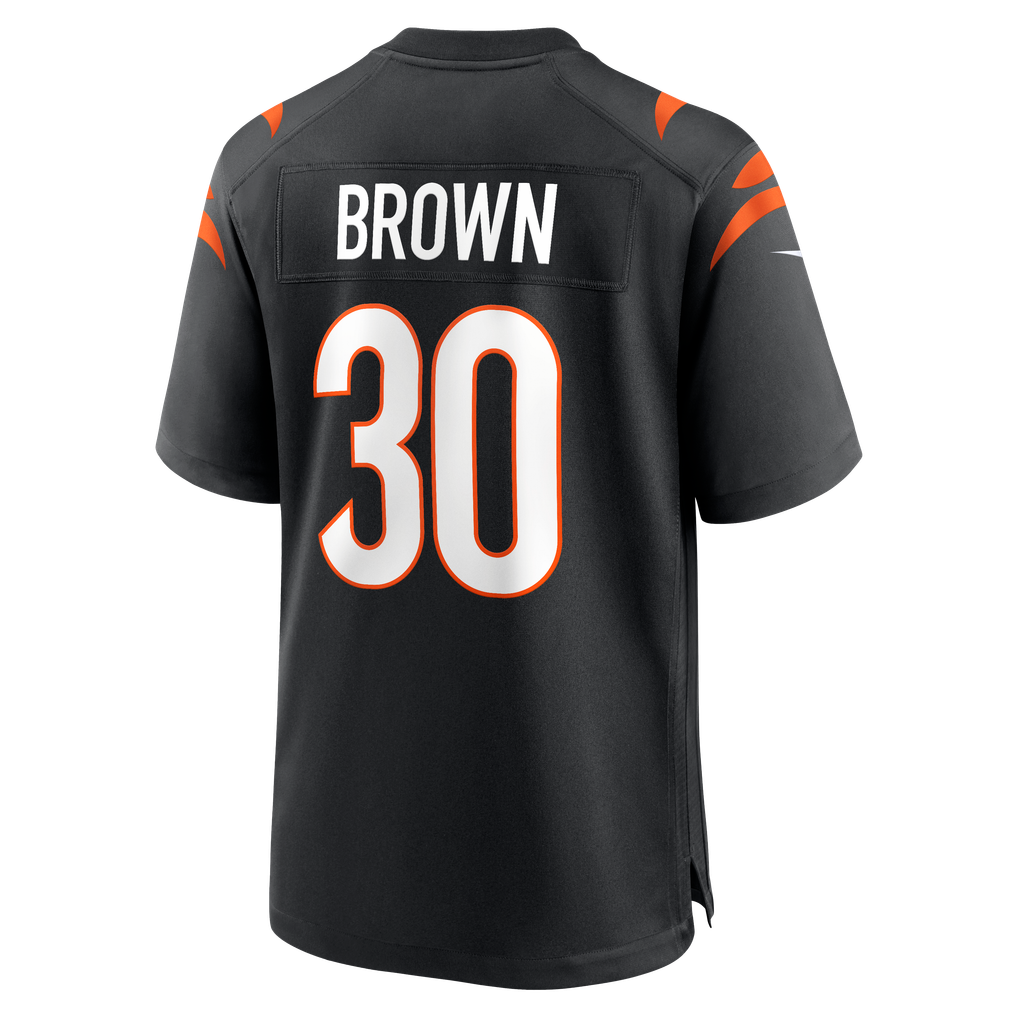 Men's Cincinnati Bengals Chase Brown Nike Black Team Game Jersey - Image 4