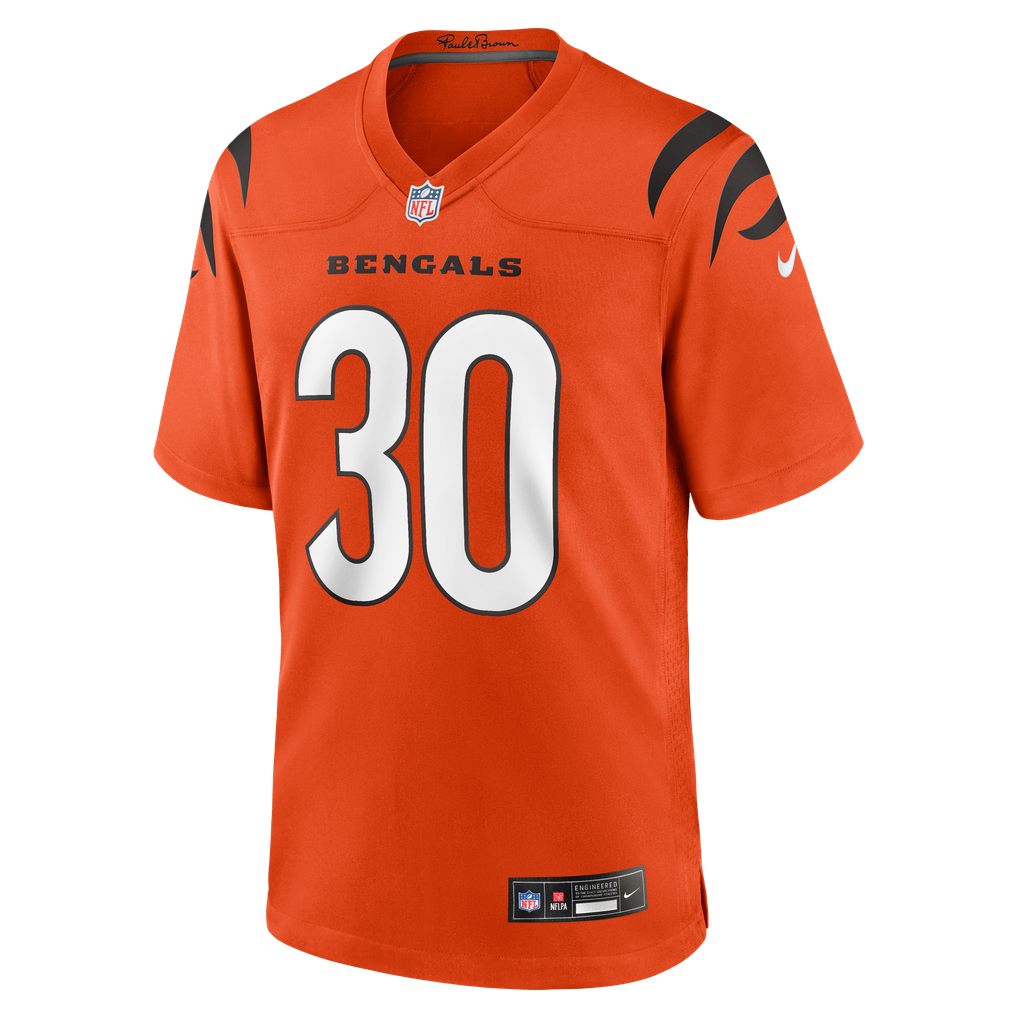 Men's Cincinnati Bengals Chase Brown Nike Orange Alternate Game Jersey - Image 3