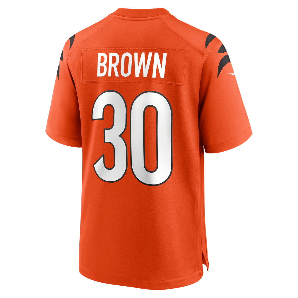 Men's Cincinnati Bengals Chase Brown Nike Orange Alternate Game Jersey - Image 4