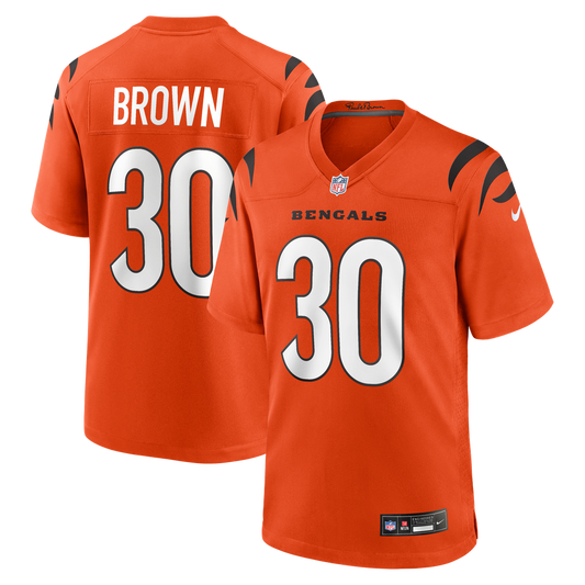Men's Cincinnati Bengals Chase Brown Nike Orange Alternate Game Jersey - Image 1