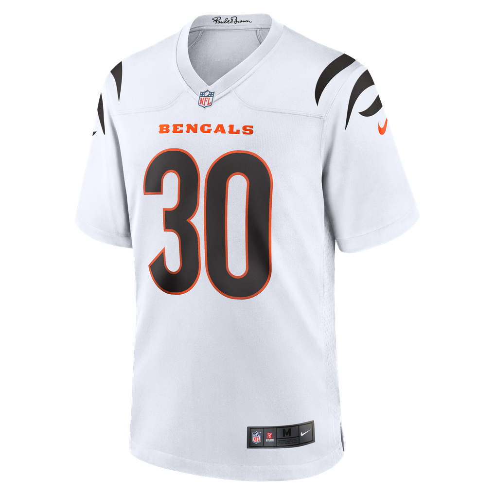 Men's Cincinnati Bengals Chase Brown Nike White Game Jersey - Image 3
