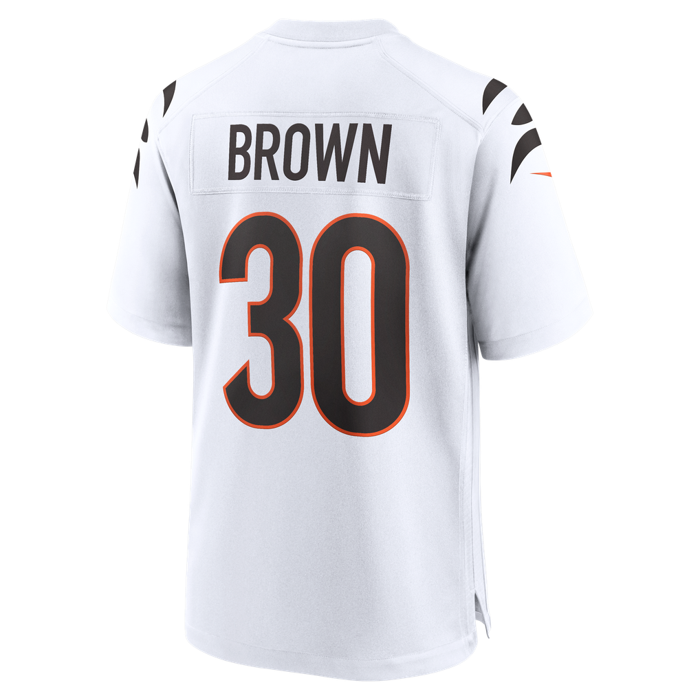 Men's Cincinnati Bengals Chase Brown Nike White Game Jersey - Image 4
