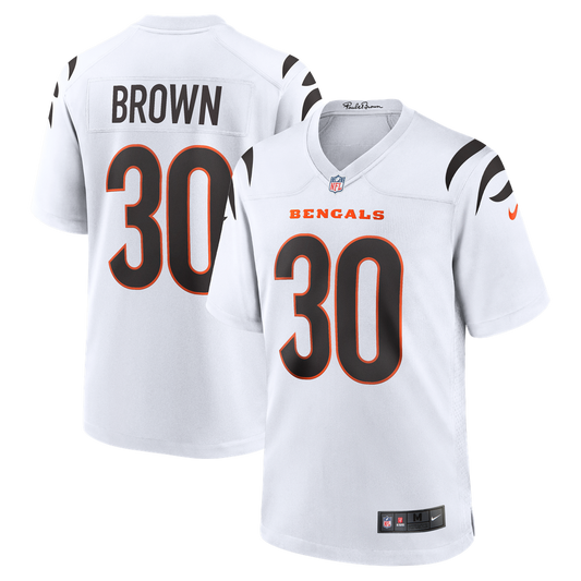 Men's Cincinnati Bengals Chase Brown Nike White Game Jersey - Image 1