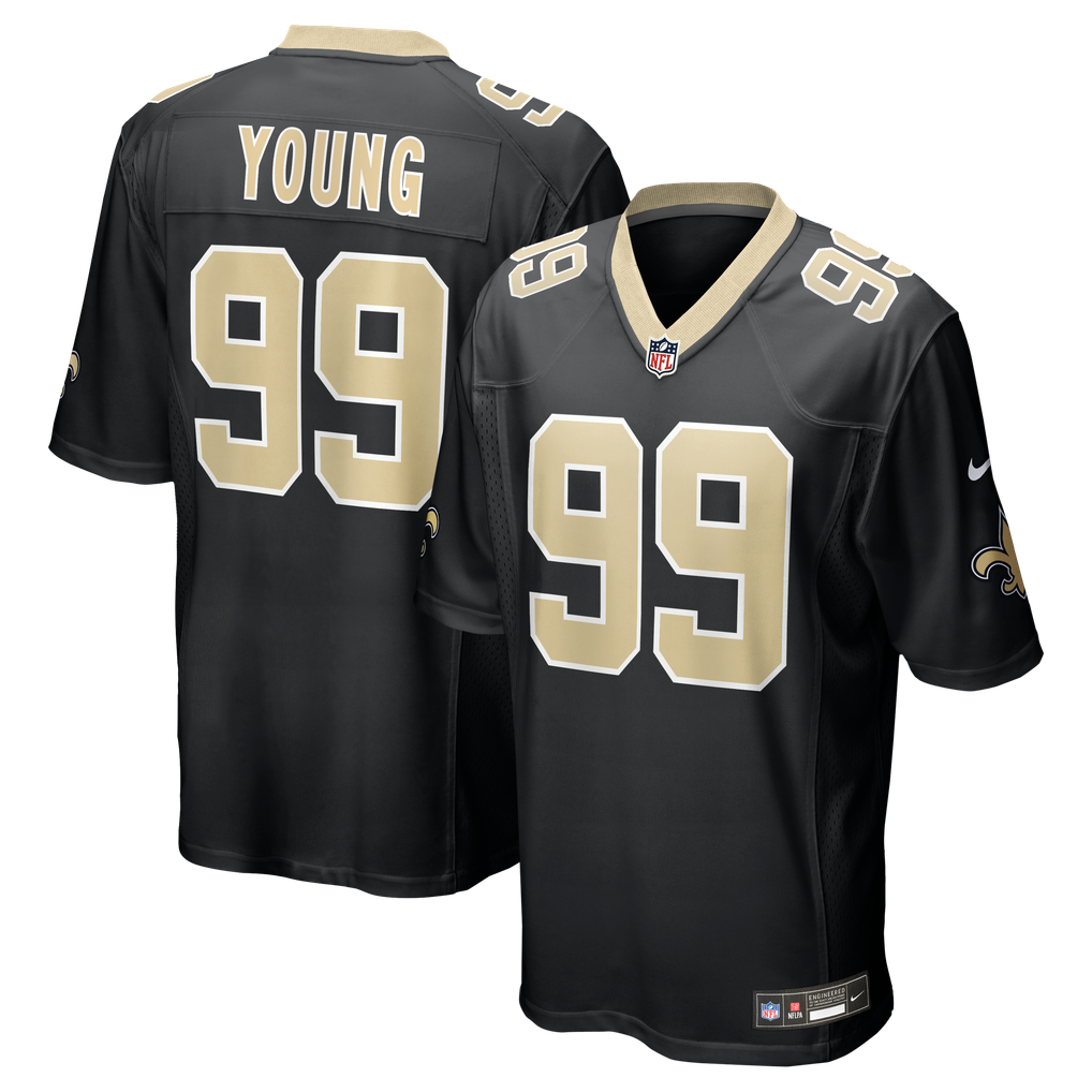 Men's New Orleans Saints Chase Young Nike  Black  Game Jersey - Image 2