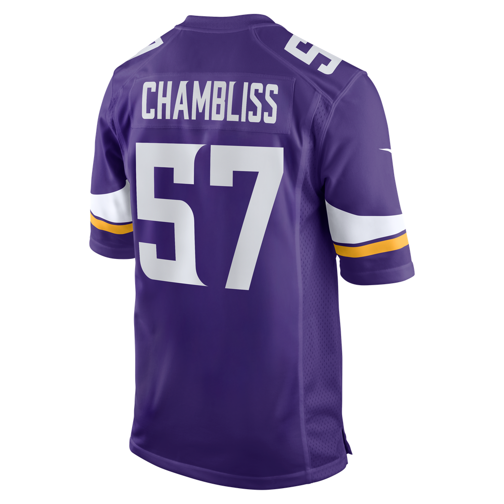 Men's Minnesota Vikings Chaz Chambliss Nike  Purple Team Game Jersey - Image 4