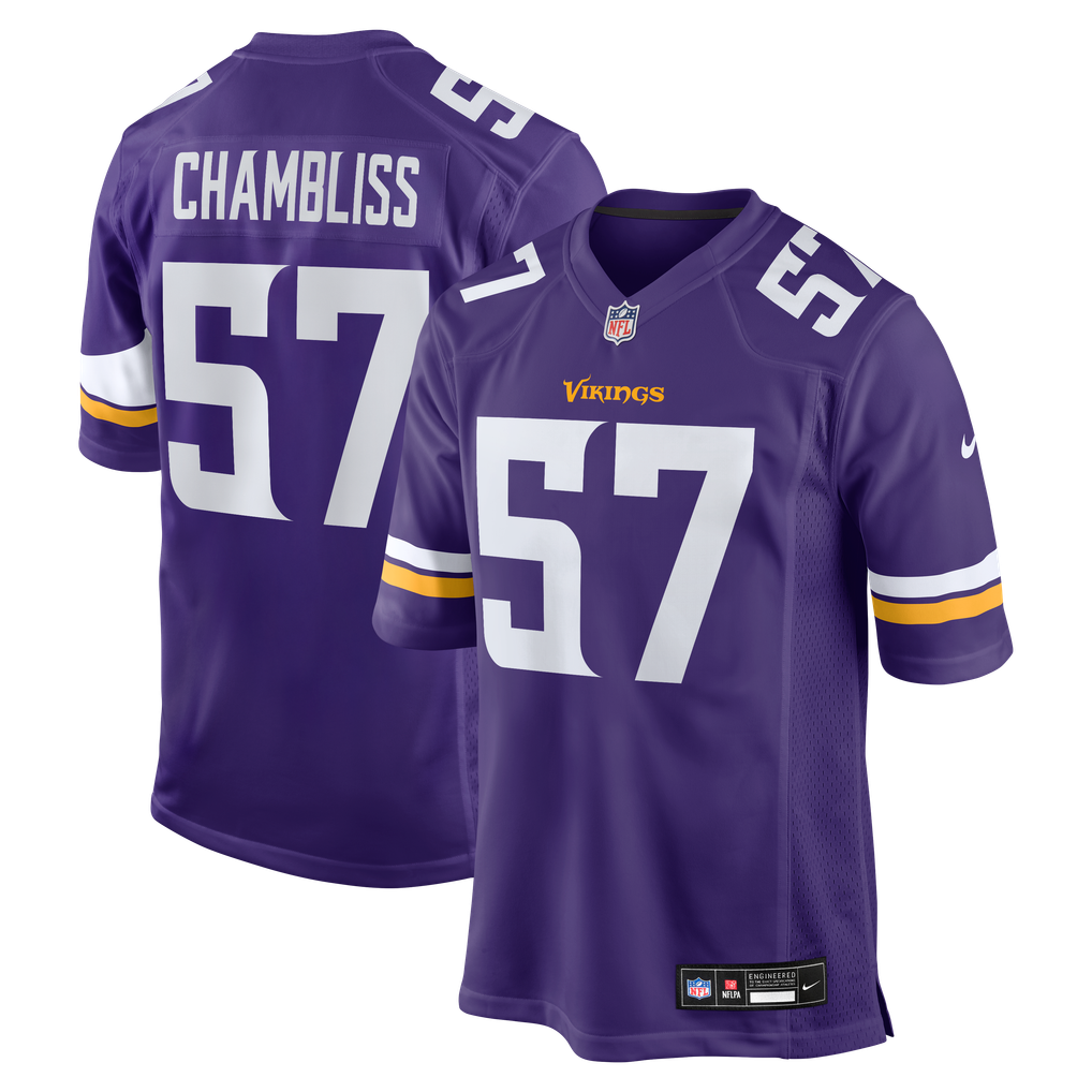 Men's Minnesota Vikings Chaz Chambliss Nike  Purple Team Game Jersey - Image 1