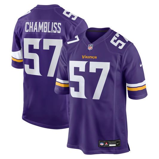Men's Minnesota Vikings Chaz Chambliss Nike  Purple Team Game Jersey - Image 1