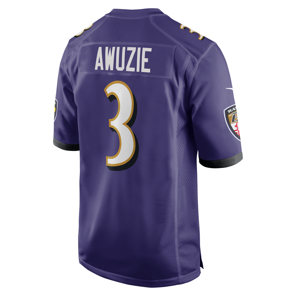 Men's Baltimore Ravens Chidobe Awuzie Nike Purple Team Game Jersey