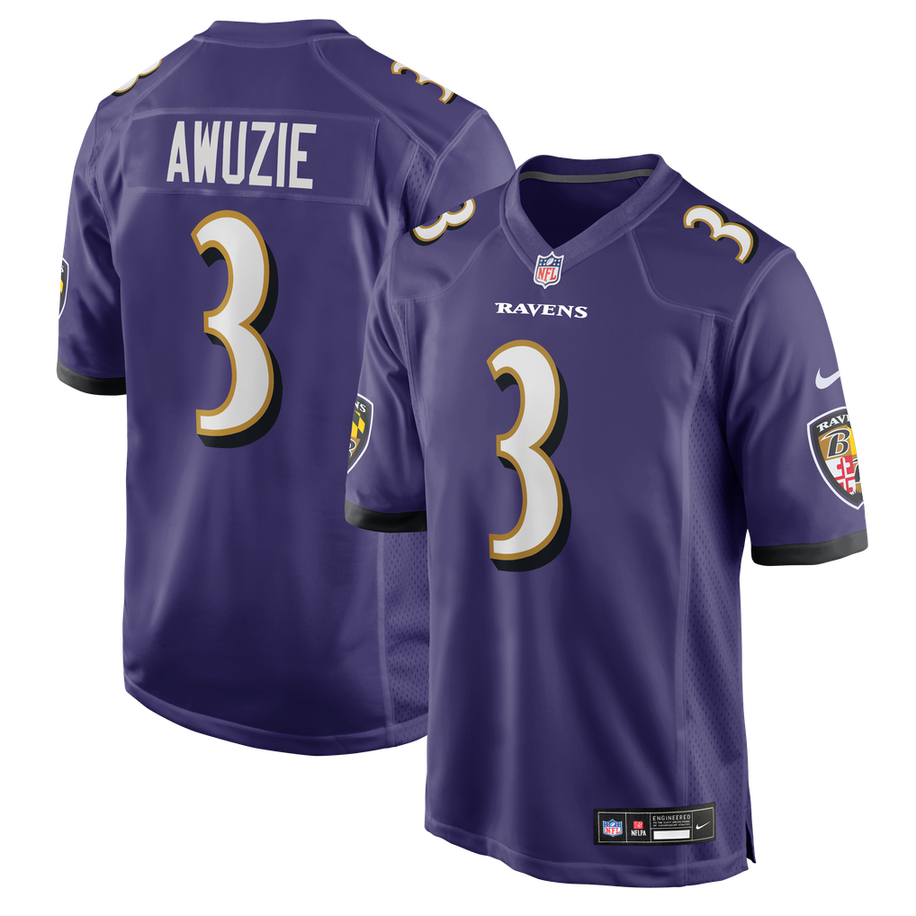 Men's Baltimore Ravens Chidobe Awuzie Nike Purple Team Game Jersey