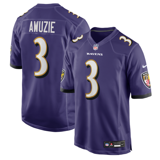 Men's Baltimore Ravens Chidobe Awuzie Nike Purple Team Game Jersey
