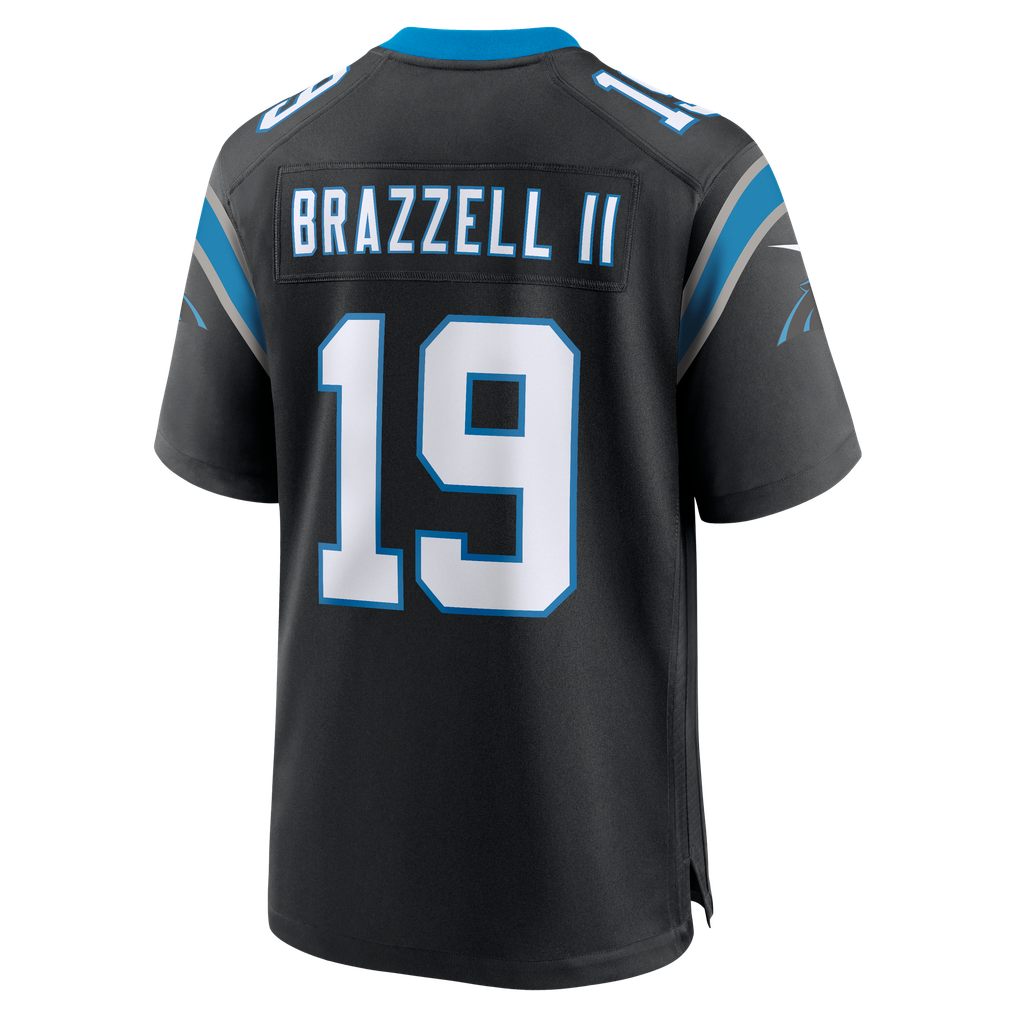 Men's Carolina Panthers Chris Brazzell II Nike Black Team Game Jersey - Image 4
