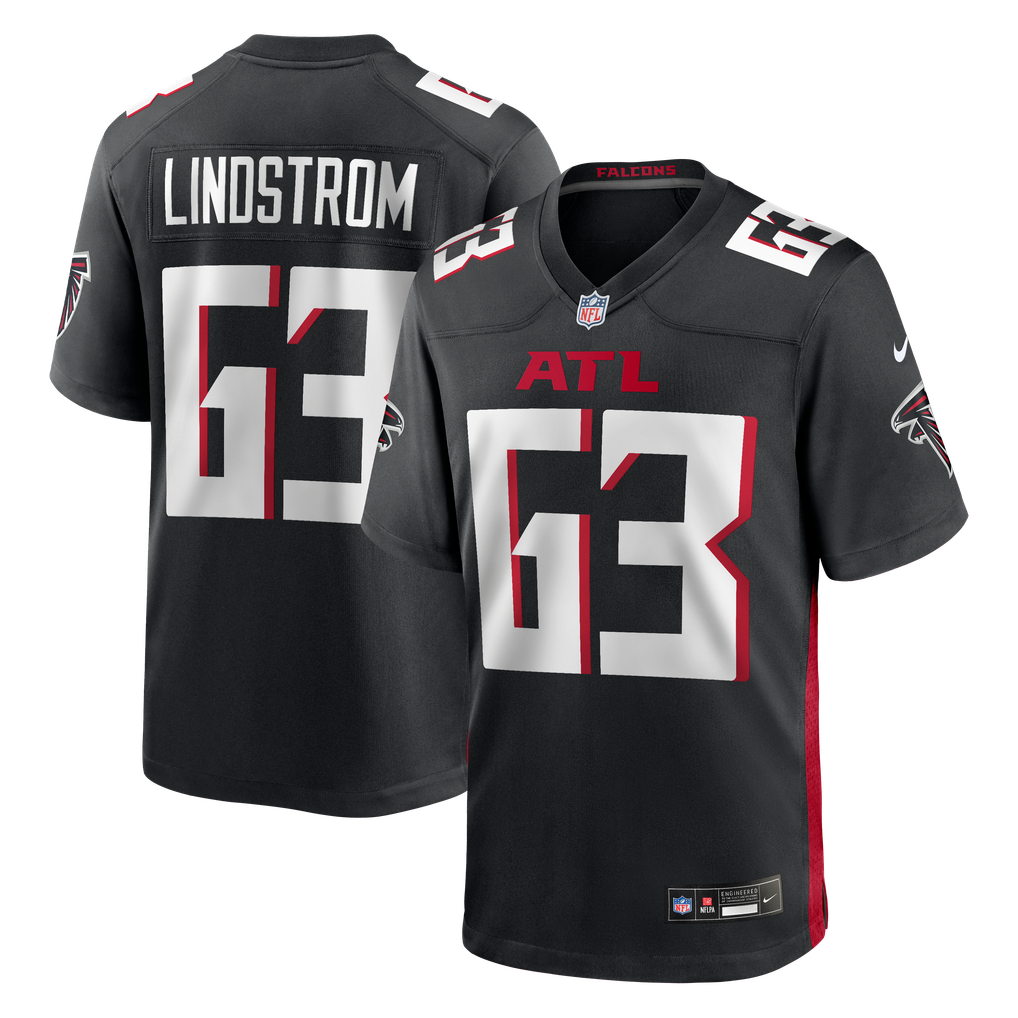 Men's Atlanta Falcons Chris Lindstrom Nike Black Game Jersey
