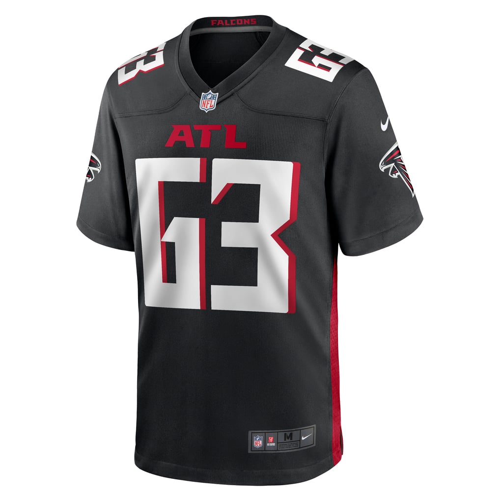 Men's Atlanta Falcons Chris Lindstrom Nike Black Team Game Jersey