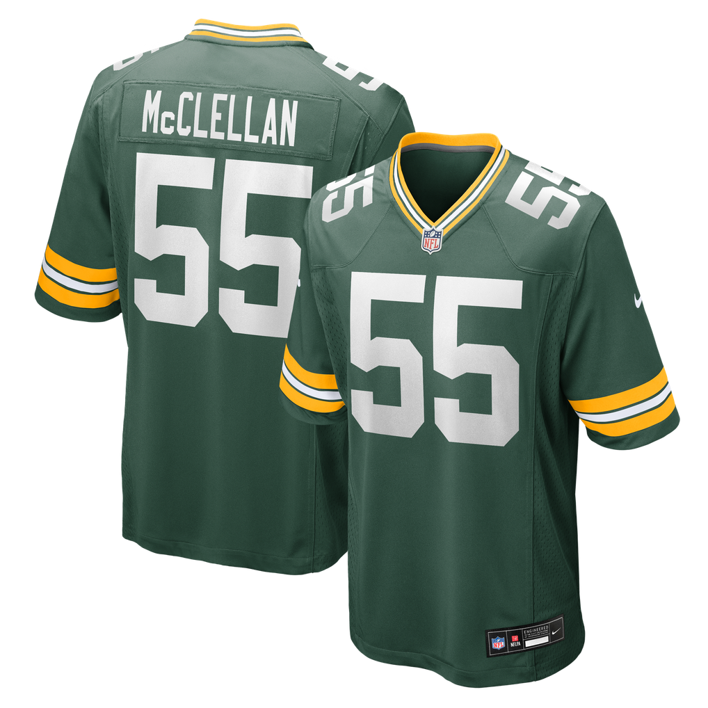 Men's Green Bay Packers Chris McClellan Nike Green Team Game Jersey - Image 1