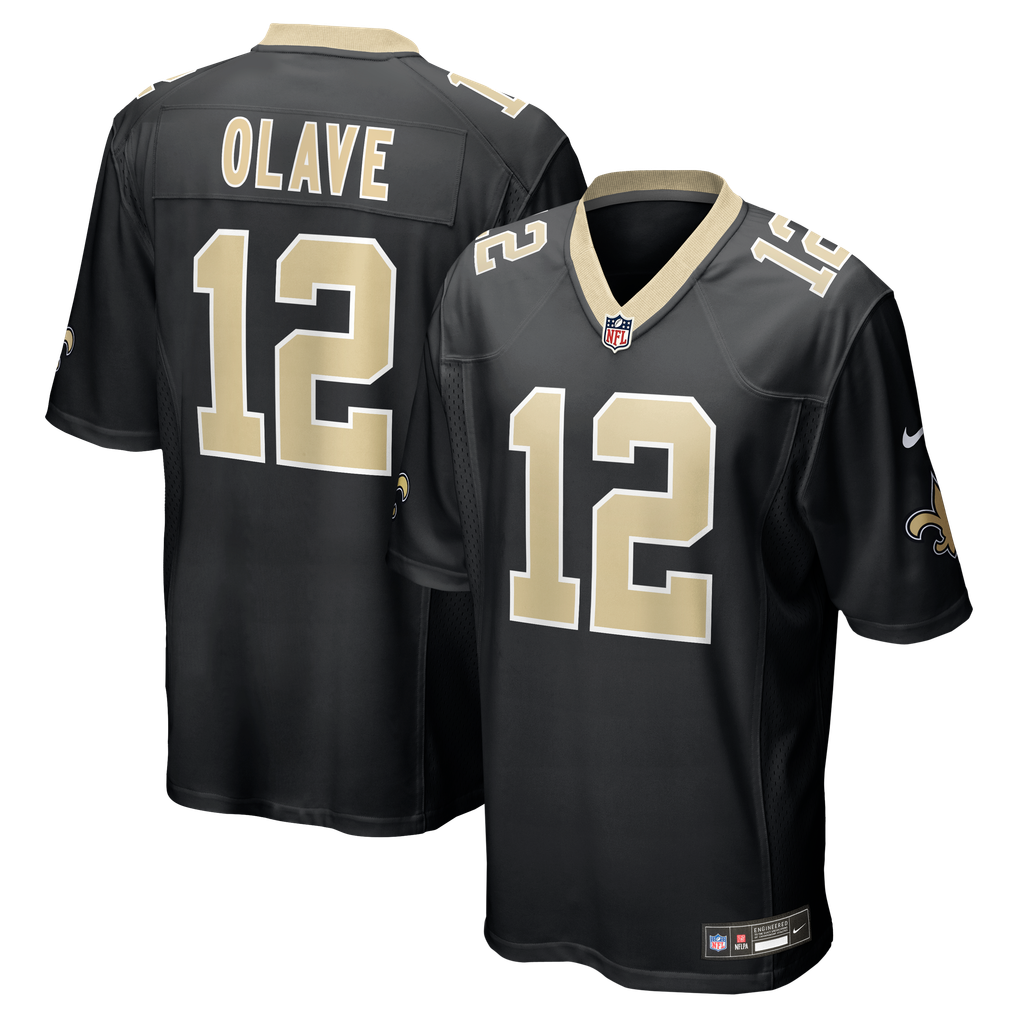 Men's New Orleans Saints Chris Olave Nike Black Player Game Jersey - Image 1