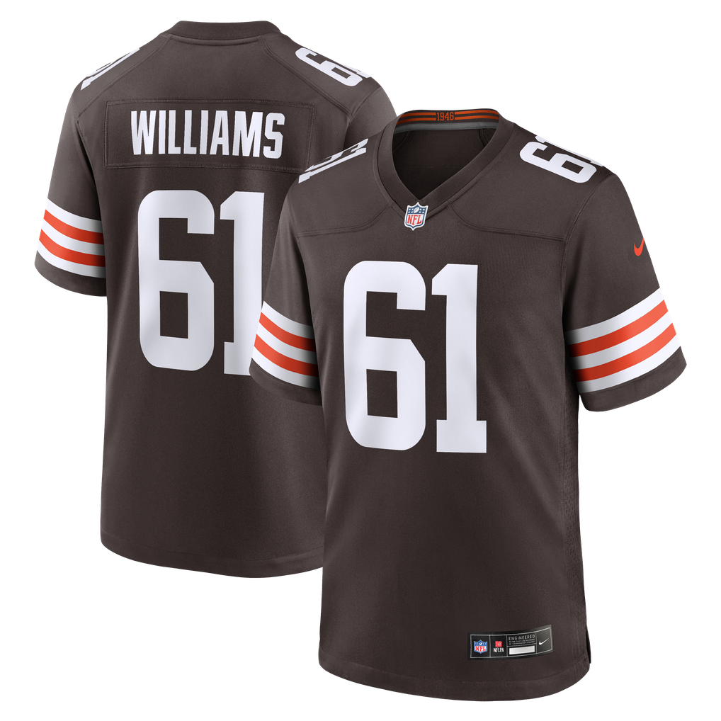 Men's Cleveland Browns Chris Williams Nike Brown Team Game Jersey - Image 2
