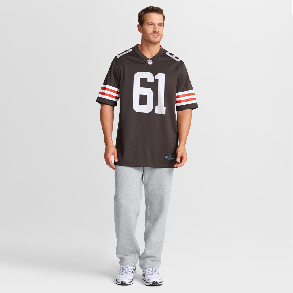 Men's Cleveland Browns Chris Williams Nike Brown Team Game Jersey - Image 3