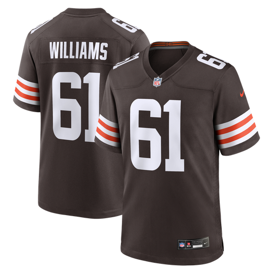Men's Cleveland Browns Chris Williams Nike Brown Team Game Jersey - Image 1