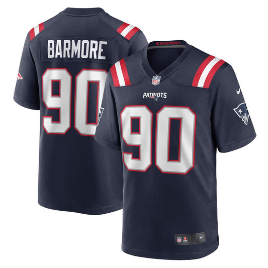 Men's New England Patriots Christian Barmore Nike Navy Player Game Jersey - Image 1