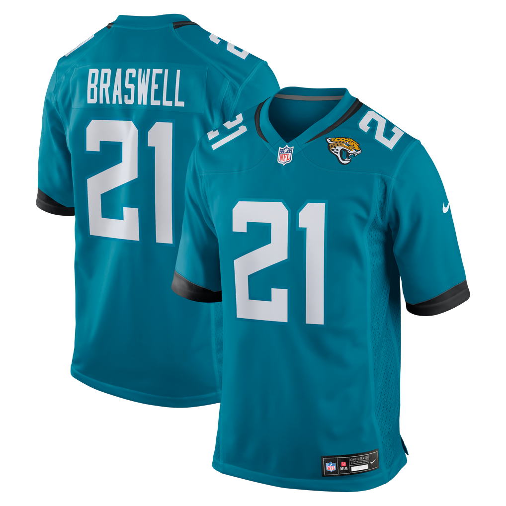 Men's Jacksonville Jaguars Christian Braswell Nike  Teal Team Game Jersey - Image 2