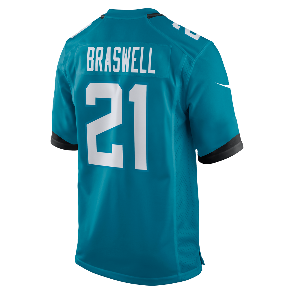 Men's Jacksonville Jaguars Christian Braswell Nike  Teal Team Game Jersey - Image 4