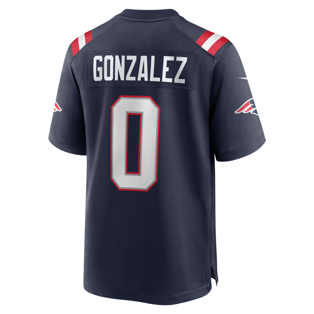 Men's New England Patriots Christian Gonzalez Nike  Navy Team Game Jersey - Image 4