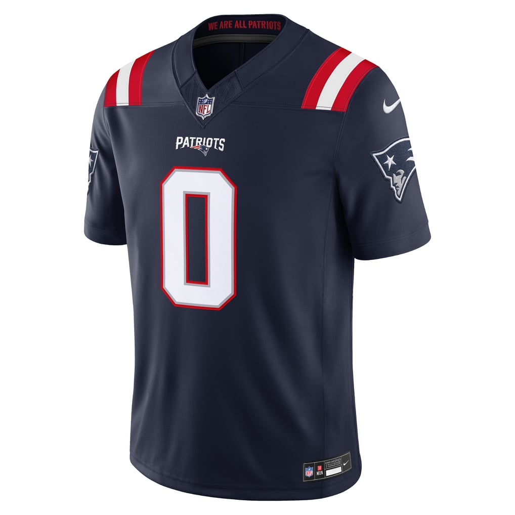 Men's New England Patriots Christian Gonzalez Nike Navy Team Vapor F.U.S.E. Stitched Limited Jersey - Image 3